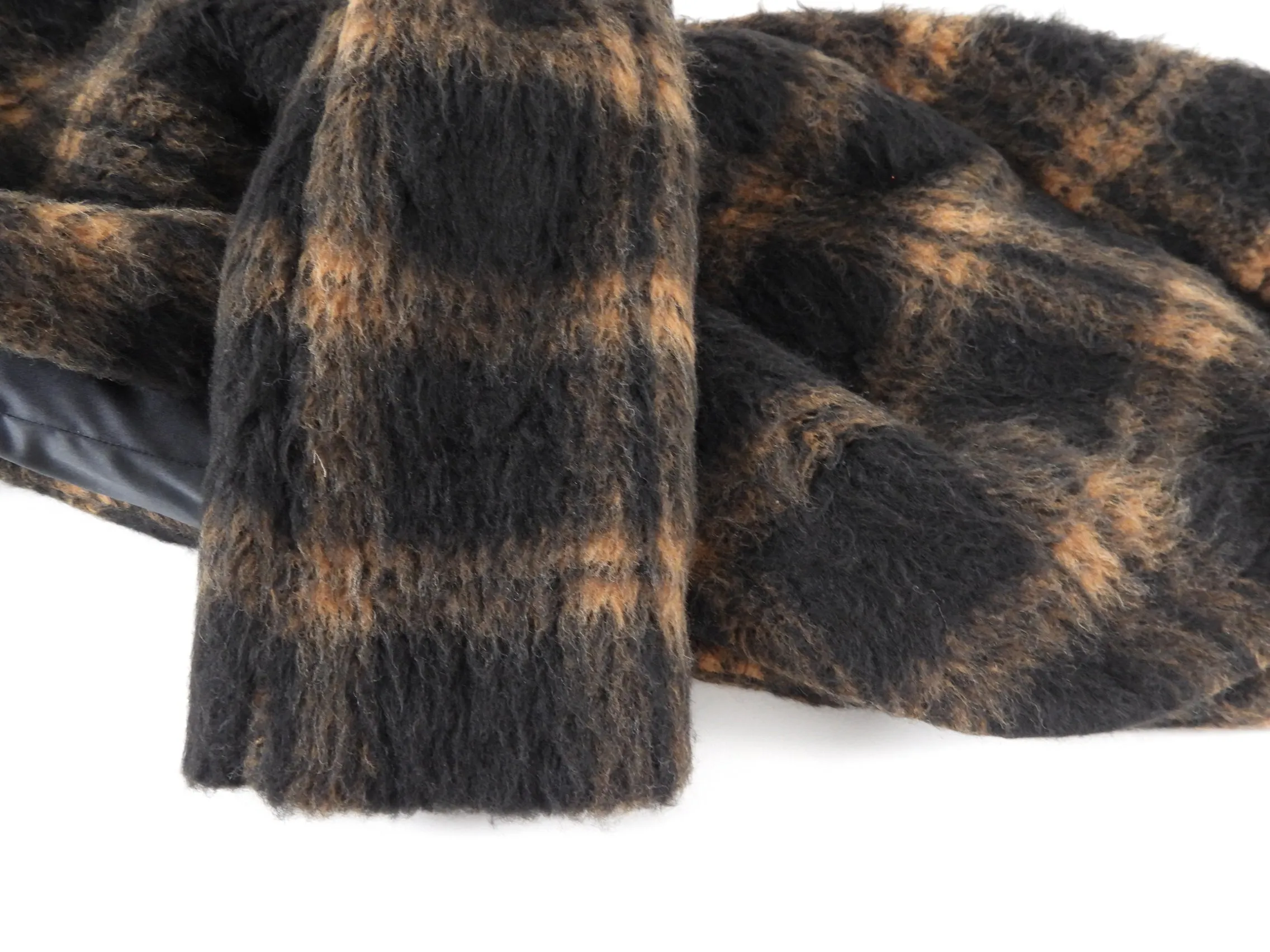 Amanda Uprichard Brown Aspen Cardi Check Cocoon Coat - XS