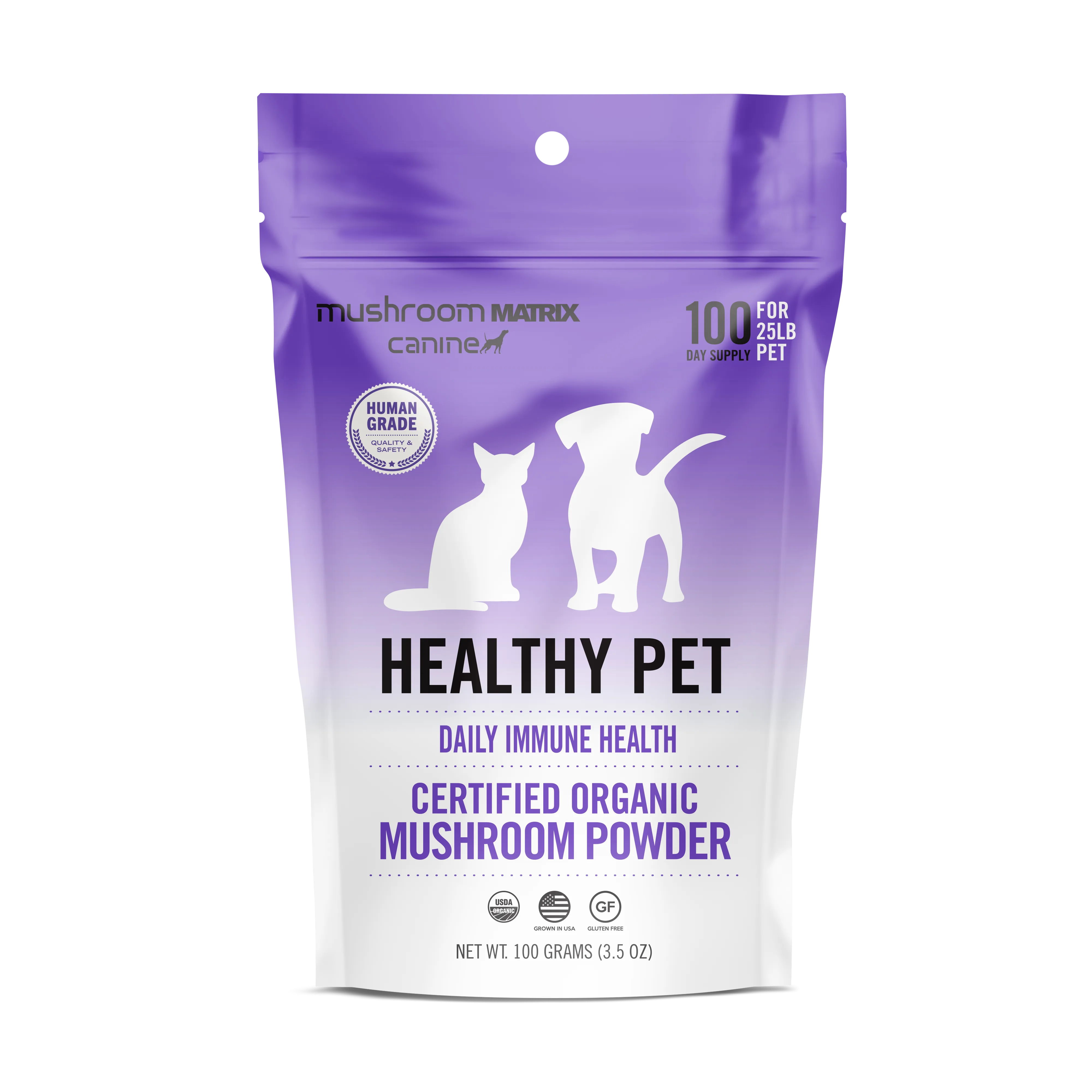 Canine Matrix Healthy Pet Organic Mushroom Immune Supplement for Dogs