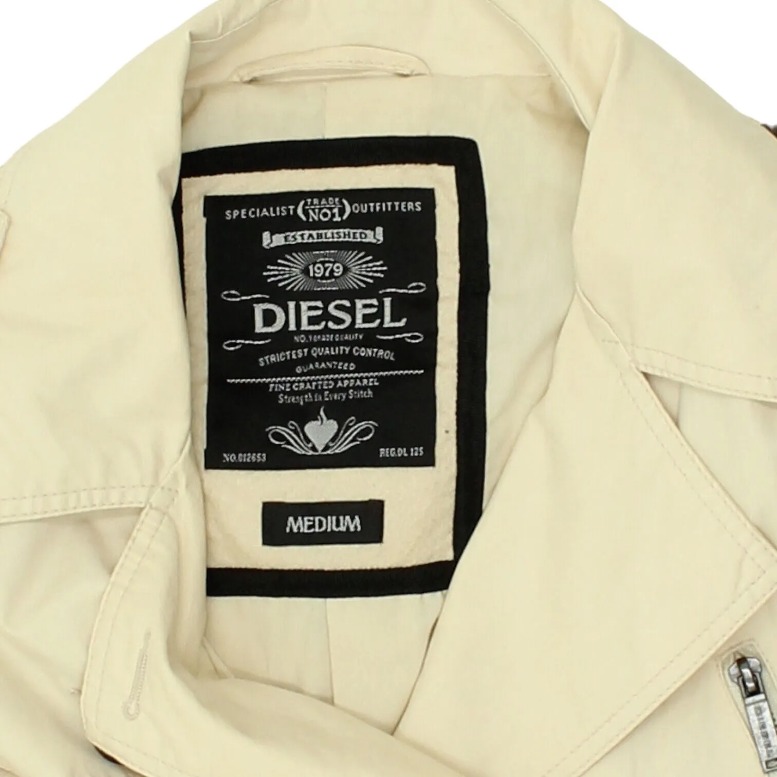 Diesel Womens Beige Double Breasted Trench Coat | Vintage Designer Belted Mac