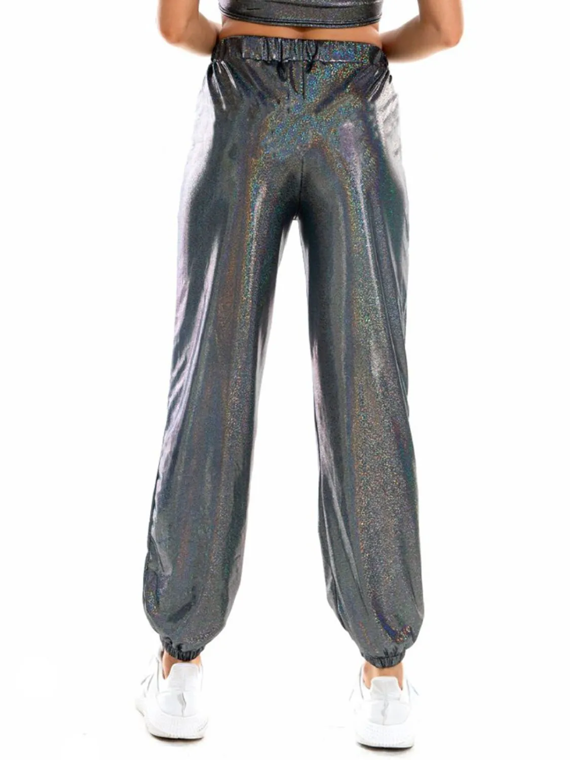 Golden Days Glitter Elastic Waist Pants with Pockets