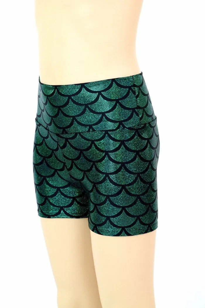 Kids Green Mermaid Shorts