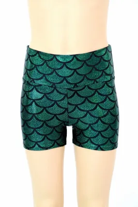 Kids Green Mermaid Shorts
