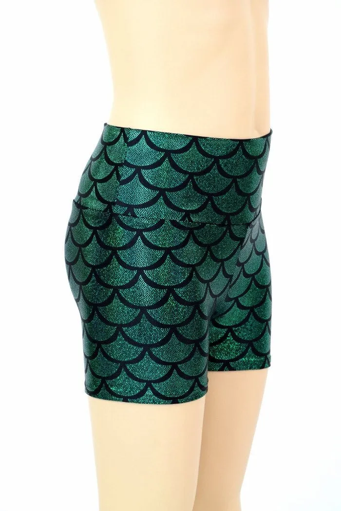Kids Green Mermaid Shorts