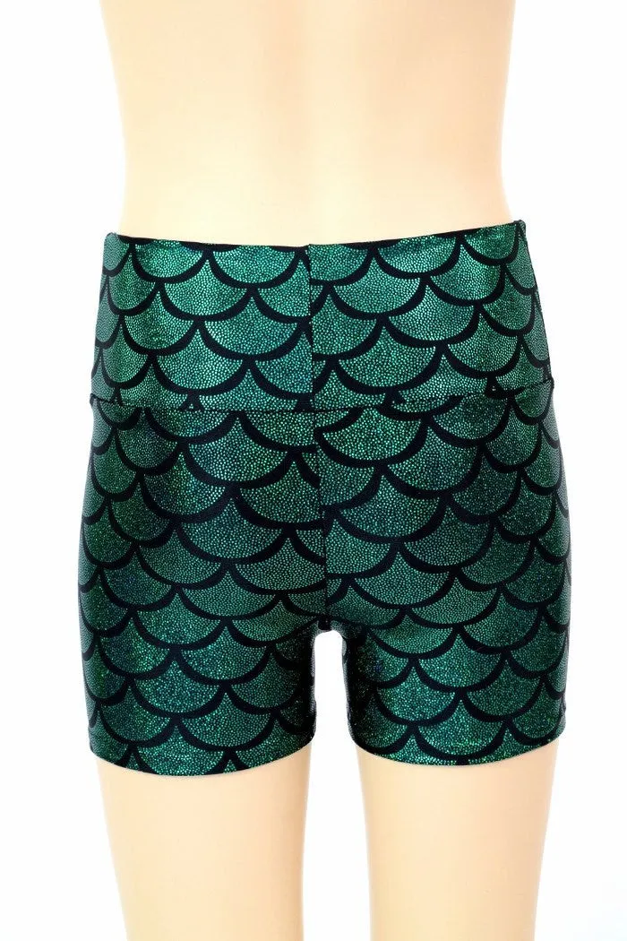 Kids Green Mermaid Shorts