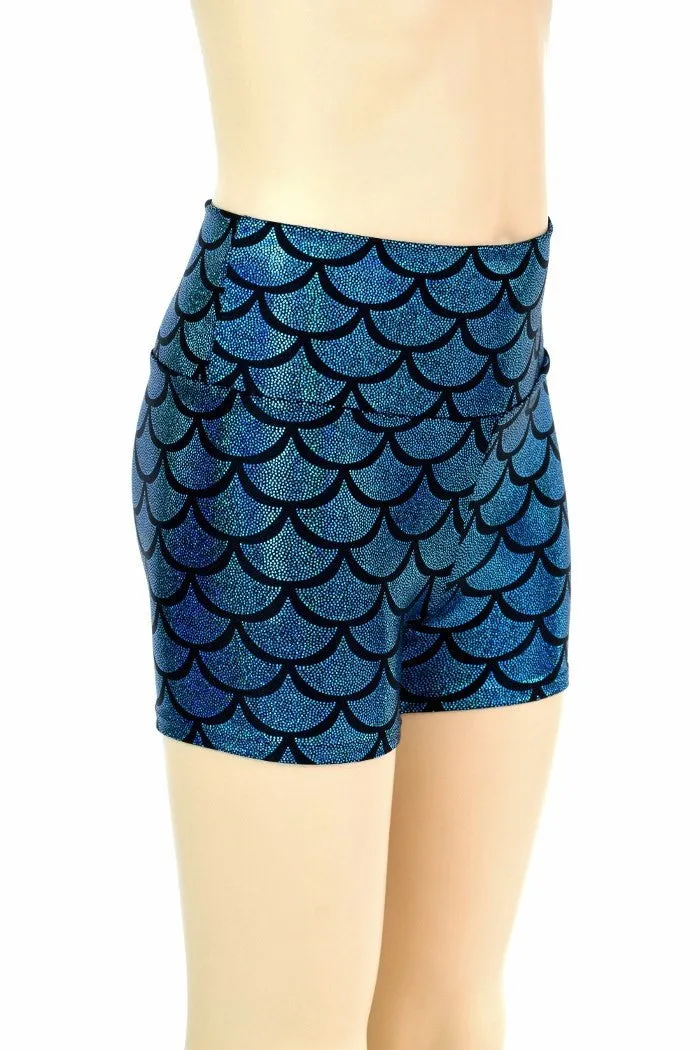 Kids Turquoise Mermaid Shorts