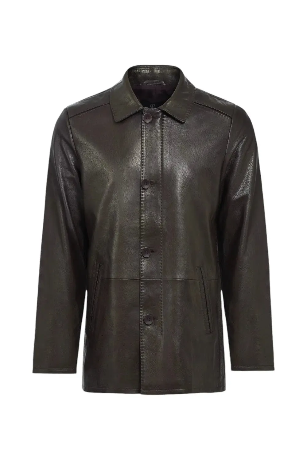 Massimiliano Classic Leather Coat