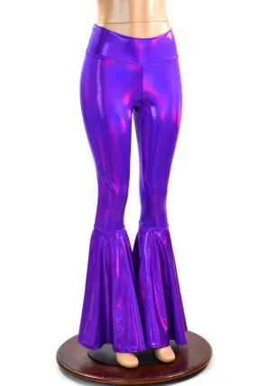 Purple High Waist Bell Bottom Flares