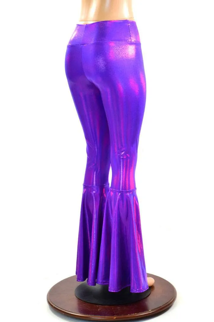 Purple High Waist Bell Bottom Flares