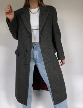 Ralph Lauren Double Breasted Houndstooth Print Trench Size M