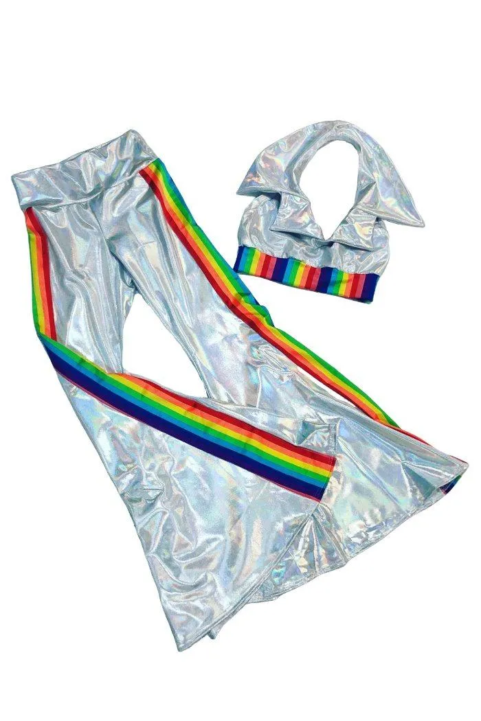 Retro 70's Solar Flares and Backless Halter Crop