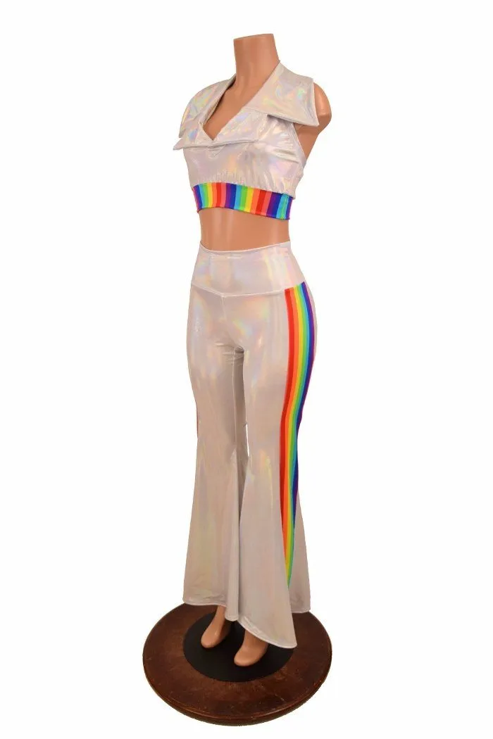 Retro 70's Solar Flares and Backless Halter Crop