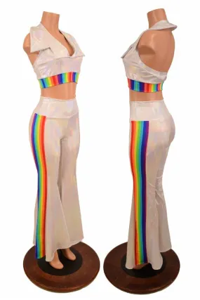 Retro 70's Solar Flares and Backless Halter Crop