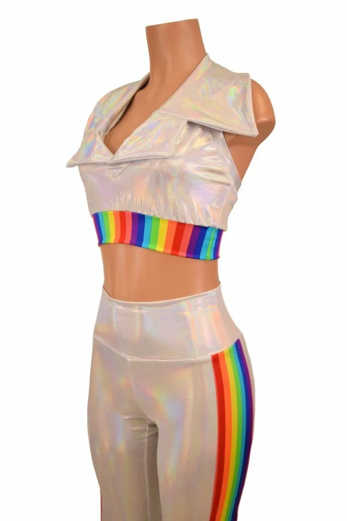 Retro 70's Solar Flares and Backless Halter Crop