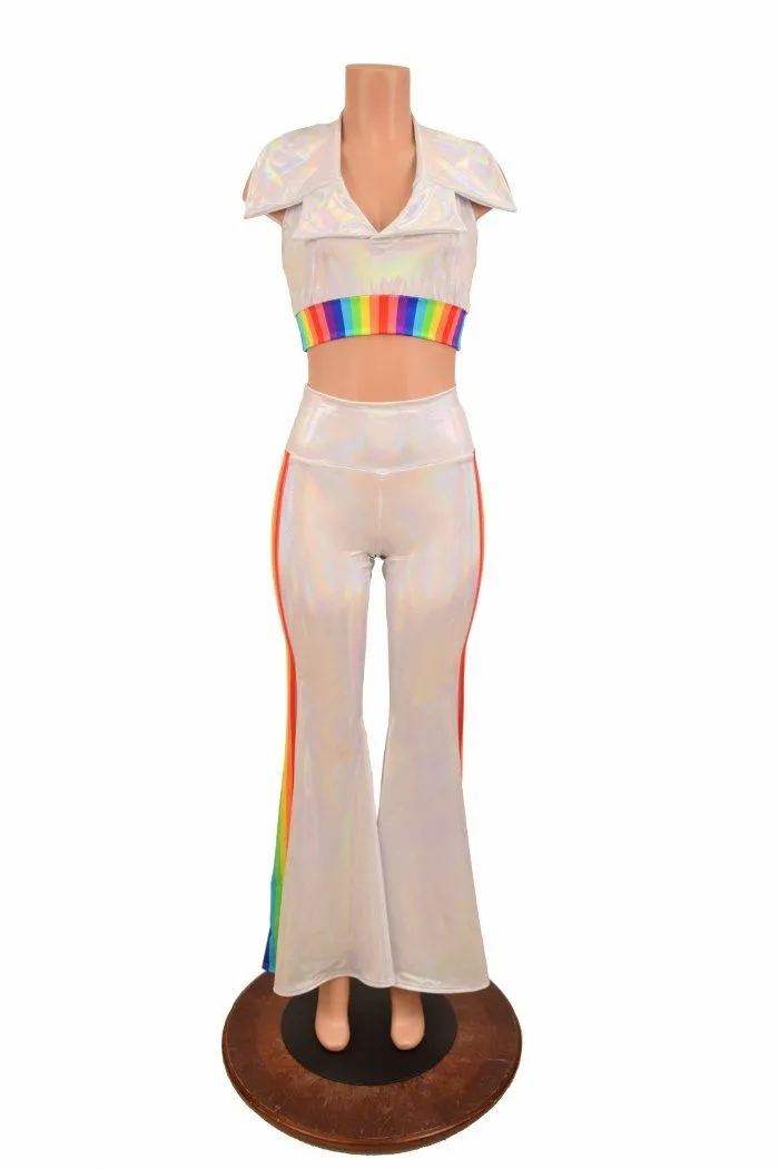 Retro 70's Solar Flares and Backless Halter Crop