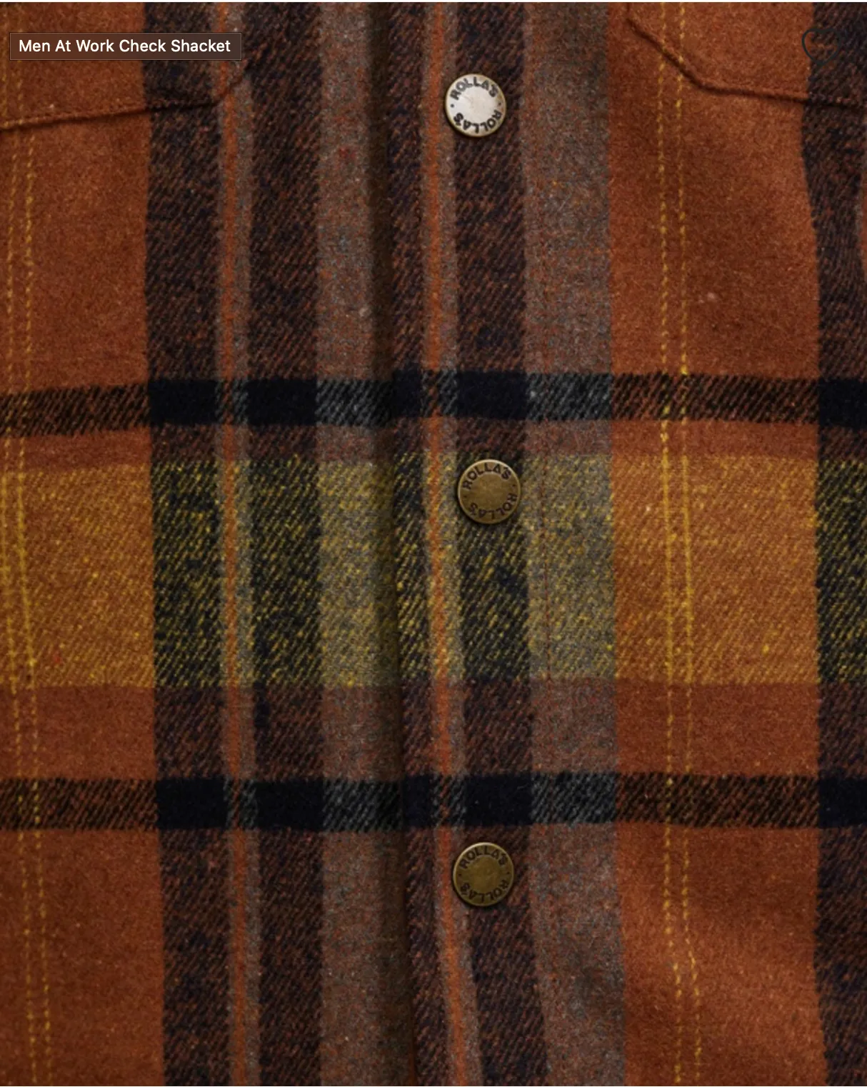 Rollas Men at Work Check Shacket - Brown Check