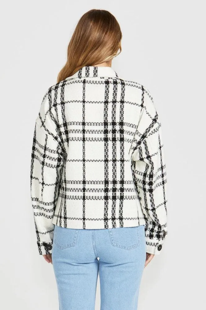 Sass Shira Shacket Cream Black Check