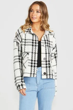 Sass Shira Shacket Cream Black Check