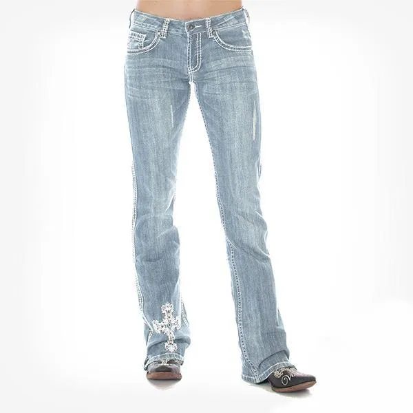 Silver Cross Washed Stretch Bootcut Jeans
