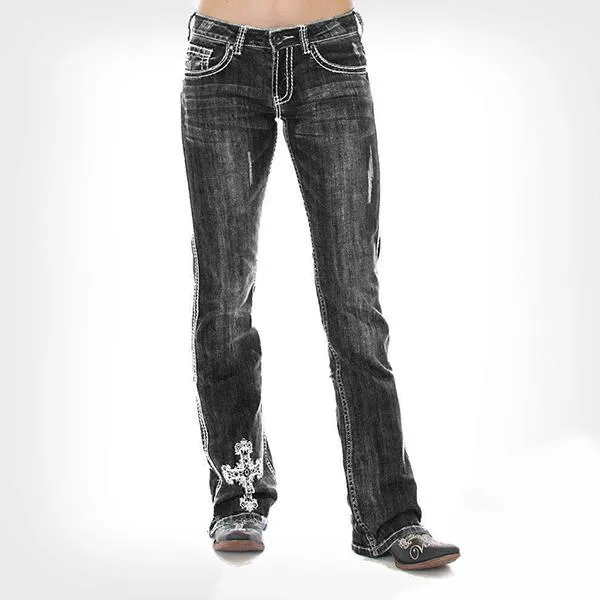 Silver Cross Washed Stretch Bootcut Jeans