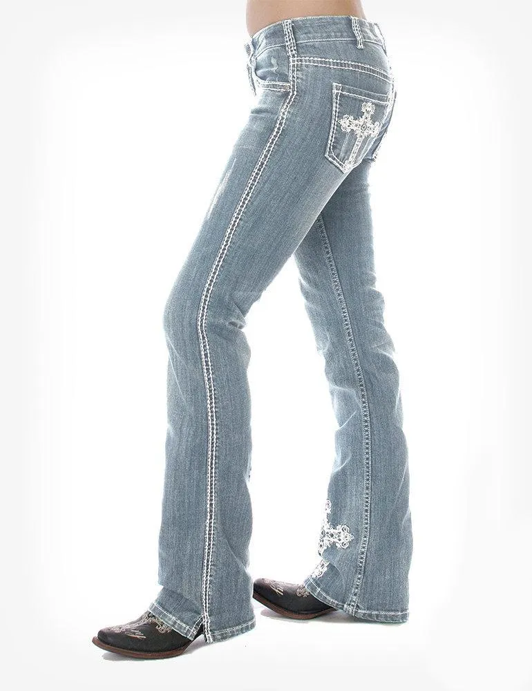 Silver Cross Washed Stretch Bootcut Jeans