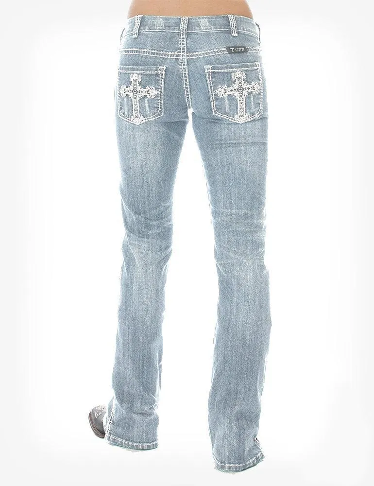Silver Cross Washed Stretch Bootcut Jeans