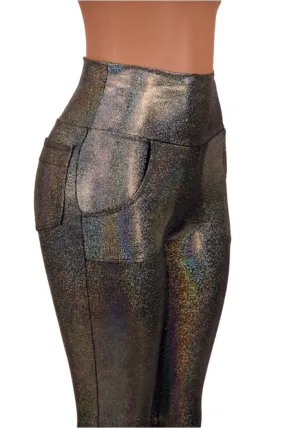 Silver Holographic Pocket Leggings