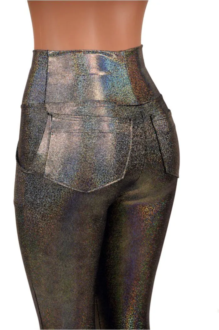 Silver Holographic Pocket Leggings