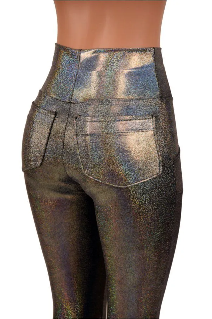 Silver Holographic Pocket Leggings
