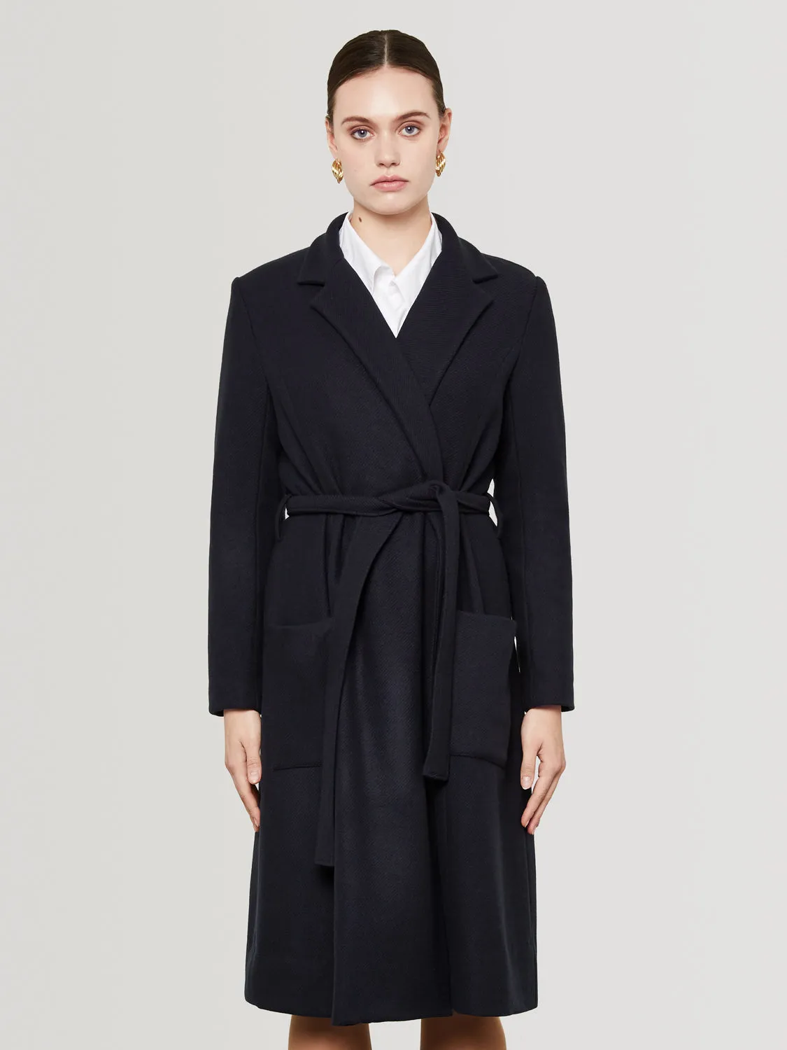 Wrap Coat - Navy